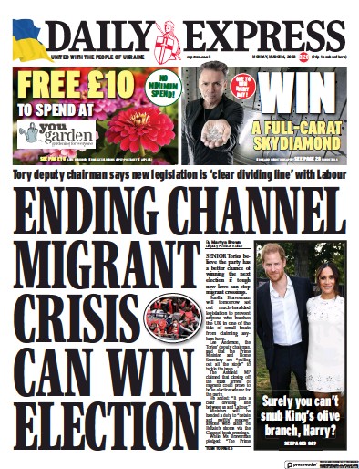 Daily Express (UK) Newspaper Front Page for 6 March 2023