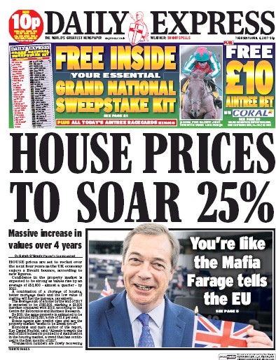 Daily Express Newspaper Front Page for 6 April 2017