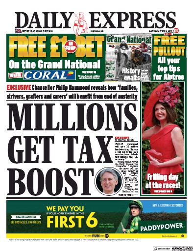 Daily Express (UK) Newspaper Front Page for 6 April 2019