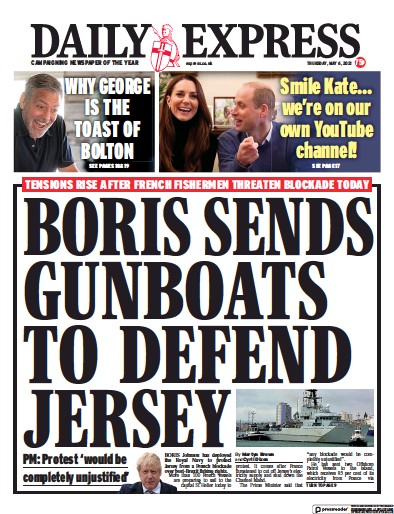 Daily Express Newspaper Front Page for 6 May 2021