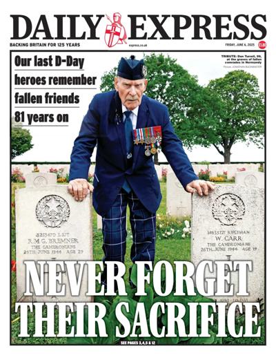 Daily Express (UK) Newspaper Front Page for 6 June 2025