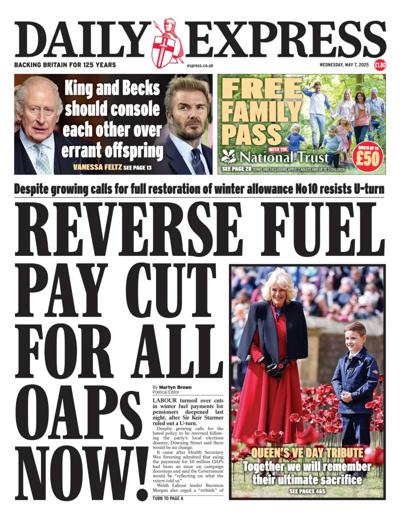 Daily Express (UK) Newspaper Front Page for 7 May 2025
