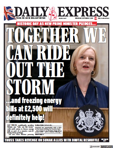 Daily Express (UK) Newspaper Front Page for 7 September 2022