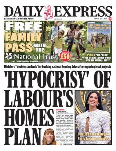 Daily Express (UK) Newspaper Front Page for 8 July 2025