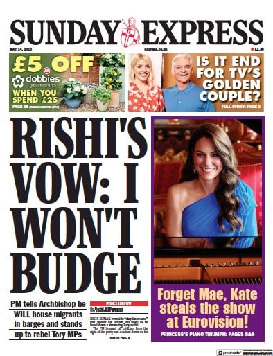 Daily Express Sunday (UK) Newspaper Front Page for 14 May 2023