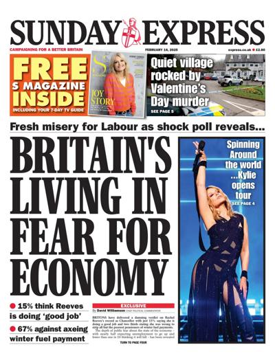 Daily Express Sunday (UK) Newspaper Front Page for 16 February 2025