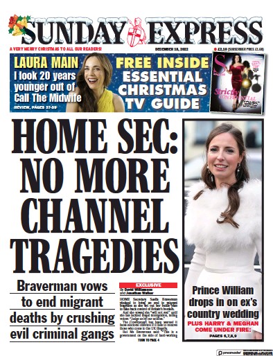 Daily Express Sunday (UK) Newspaper Front Page for 18 December 2022