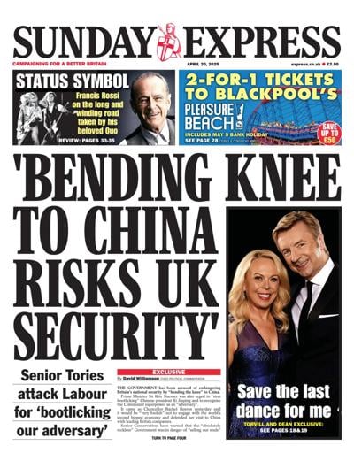 Daily Express Sunday Newspaper Front Page for 20 April 2025