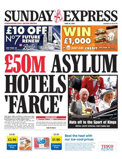 Daily Express Sunday (UK) Newspaper Front Page for 22 June 2025
