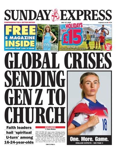 Daily Express Sunday (UK) Newspaper Front Page for 27 July 2025