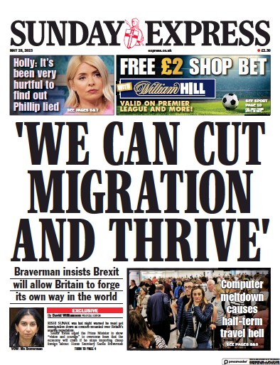 Daily Express Sunday (UK) Newspaper Front Page for 28 May 2023