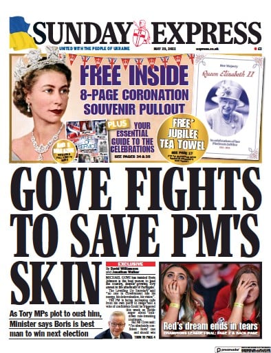 Daily Express Sunday (UK) Newspaper Front Page for 29 May 2022