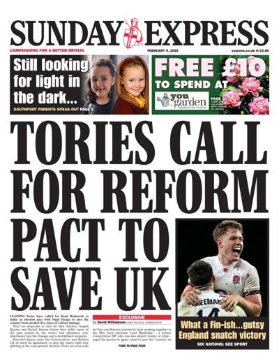 Daily Express Sunday (UK) Newspaper Front Page for 9 February 2025