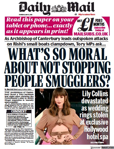 Daily Mail (UK) Newspaper Front Page for 11 May 2023