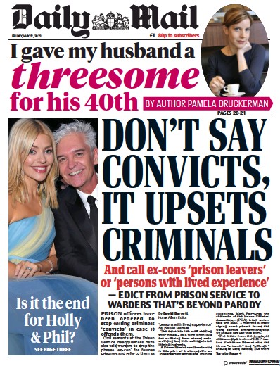 Daily Mail (UK) Newspaper Front Page for 12 May 2023