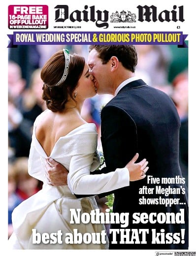 Daily Mail (UK) Newspaper Front Page for 13 October 2018