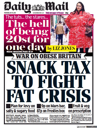 Daily Mail (UK) Newspaper Front Page for 15 July 2021