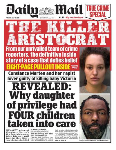 Daily Mail (UK) Newspaper Front Page for 15 July 2025
