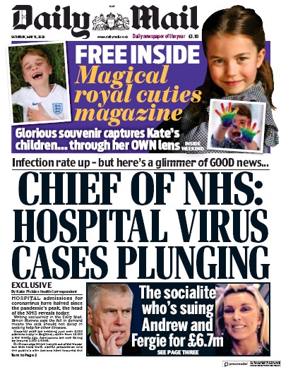 Daily Mail Newspaper Front Page for 16 May 2020