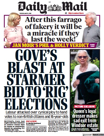 Daily Mail (UK) Newspaper Front Page for 16 May 2023