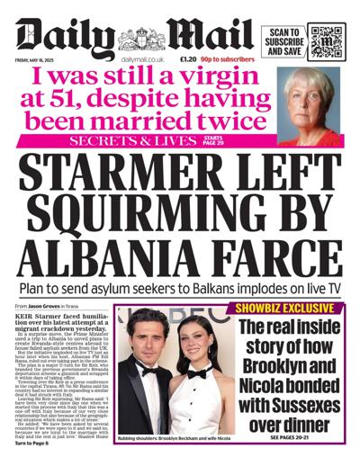 Daily Mail (UK) Newspaper Front Page for 16 May 2025
