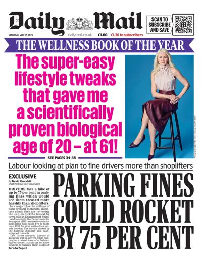 Daily Mail (UK) Newspaper Front Page for 17 May 2025
