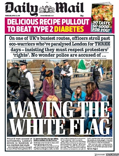 Daily Mail (UK) Newspaper Front Page for 18 April 2019