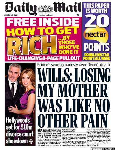 Daily Mail Newspaper Front Page for 18 May 2019