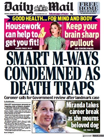 Daily Mail Newspaper Front Page for 19 January 2021