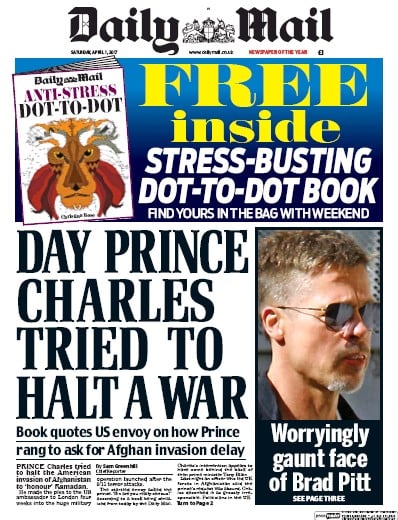 Daily Mail (UK) Newspaper Front Page for 1 April 2017