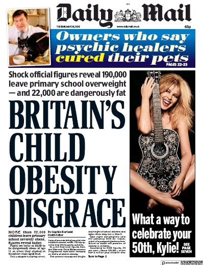 Daily Mail Newspaper Front Page for 1 June 2018