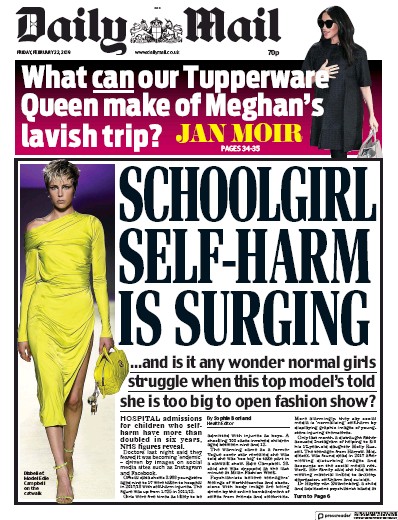 Daily Mail Newspaper Front Page for 22 February 2019