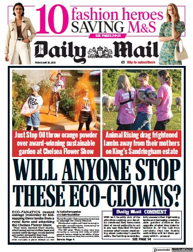 Daily Mail (UK) Newspaper Front Page for 26 May 2023