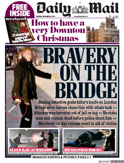 Daily Mail Newspaper Front Page for 30 November 2019