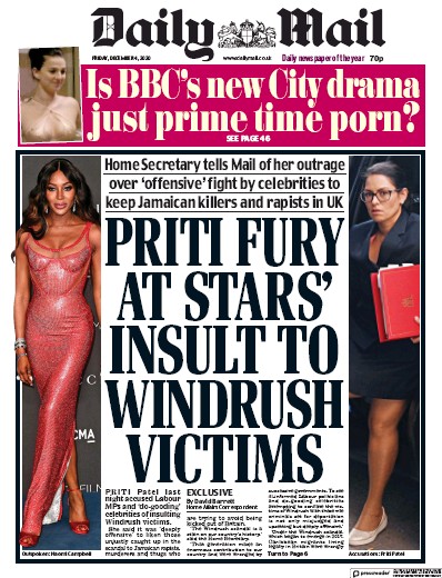 Daily Mail Newspaper Front Page for 4 December 2020