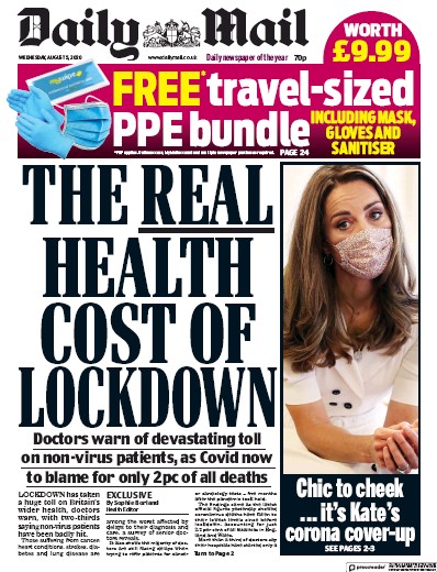 Daily Mail Newspaper Front Page for 5 August 2020