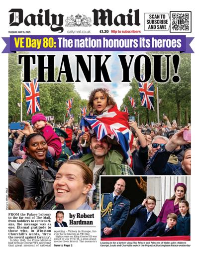 Daily Mail (UK) Newspaper Front Page for 6 May 2025