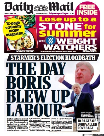 Daily Mail (UK) Newspaper Front Page for 8 May 2021