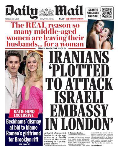 Daily Mail (UK) Newspaper Front Page for 8 May 2025
