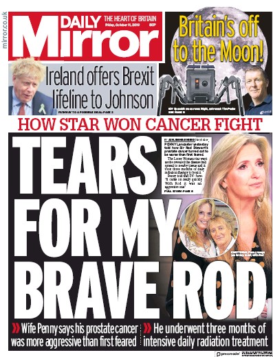 Daily Mirror Newspaper Front Page for 11 October 2019