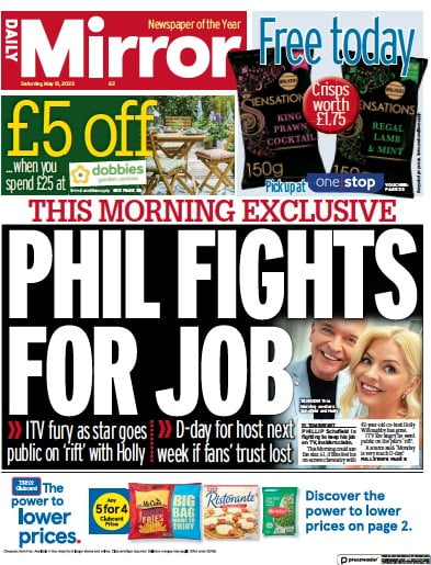 Daily Mirror (UK) Newspaper Front Page for 13 May 2023