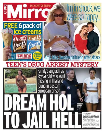 Daily Mirror (UK) Newspaper Front Page for 15 May 2025