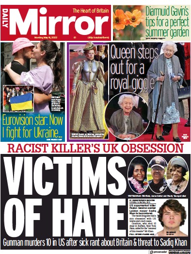 Daily Mirror (UK) Newspaper Front Page for 16 May 2022