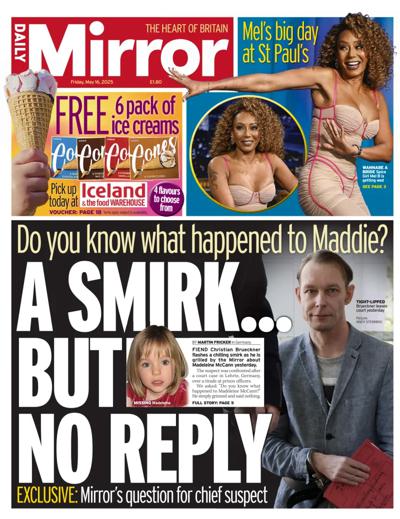 Daily Mirror (UK) Newspaper Front Page for 16 May 2025