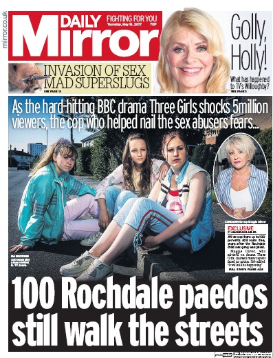 Daily Mirror Newspaper Front Page for 18 May 2017
