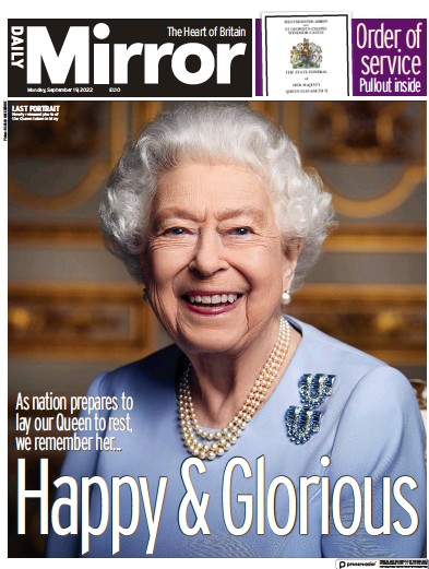 Daily Mirror (UK) Newspaper Front Page for 19 September 2022