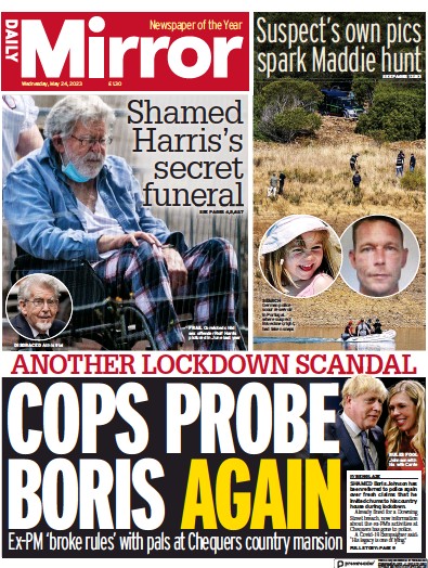 Daily Mirror (UK) Newspaper Front Page for 24 May 2023