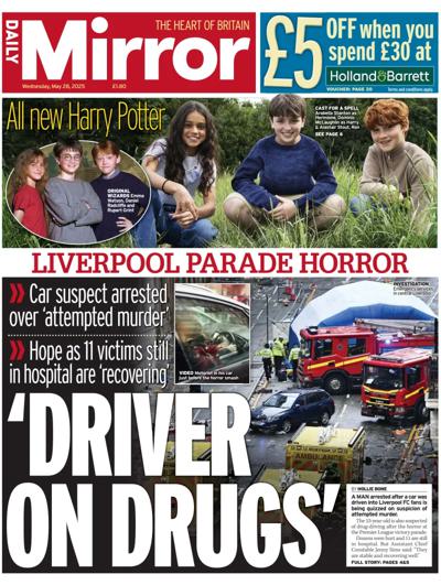 Daily Mirror (UK) Newspaper Front Page for 28 May 2025