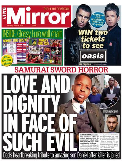 Daily Mirror (UK) Newspaper Front Page for 28 June 2025