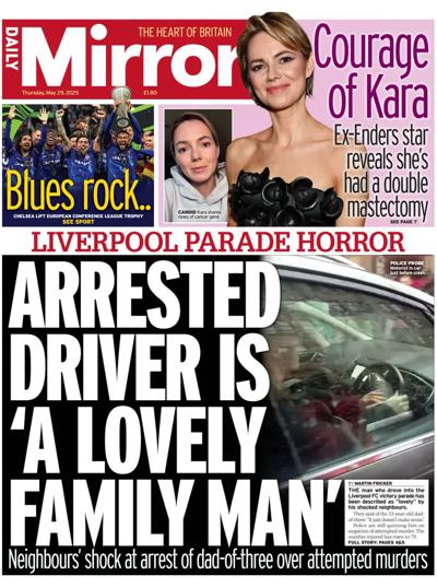 Daily Mirror (UK) Newspaper Front Page for 29 May 2025